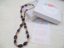 Load image into Gallery viewer, Mardi Gras Ready: An Amethyst, Citrine and Rondelle Necklace From Gemstrings By Phyllis & Terry | Value: $65