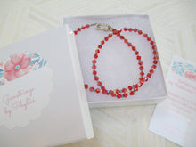 Load image into Gallery viewer, Holiday Sparkle In Red & Green: A Swarovski Crystal Necklace From Gemstrings By Phyllis & Terry | Value: $25