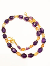 Load image into Gallery viewer, Mardi Gras Ready: An Amethyst, Citrine and Rondelle Necklace From Gemstrings By Phyllis & Terry | Value: $65
