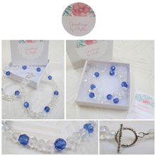 Load image into Gallery viewer, Cool Blue Hues: A Swarovski Crystal Necklace from Gemstrings by Phyllis & Terry | Value $25