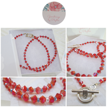 Load image into Gallery viewer, Holiday Sparkle In Red & Green: A Swarovski Crystal Necklace From Gemstrings By Phyllis & Terry | Value: $25