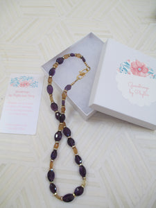 Mardi Gras Ready: An Amethyst, Citrine and Rondelle Necklace From Gemstrings By Phyllis & Terry | Value: $65