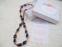 Load image into Gallery viewer, Mardi Gras Ready: An Amethyst, Citrine and Rondelle Necklace From Gemstrings By Phyllis &amp; Terry | Value: $65
