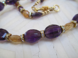 Mardi Gras Ready: An Amethyst, Citrine and Rondelle Necklace From Gemstrings By Phyllis & Terry | Value: $65