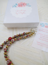 Load image into Gallery viewer, Red Elegance: A Rich In Cloisonné Necklace From Gemstrings From Phyllis &amp; Terry | Value: $60
