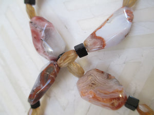 Desert Reflection: A Jasper, Citrine & Black Spinel Bead Necklace from Gemstrings by Phyllis & Terry | Value: $65