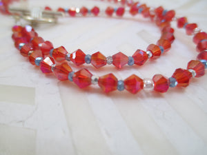 Holiday Sparkle In Red & Green: A Swarovski Crystal Necklace From Gemstrings By Phyllis & Terry | Value: $25