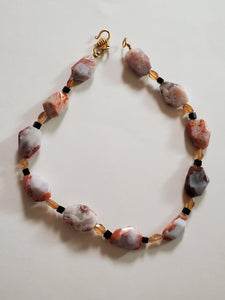 Desert Reflection: A Jasper, Citrine & Black Spinel Bead Necklace from Gemstrings by Phyllis & Terry | Value: $65