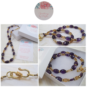 Mardi Gras Ready: An Amethyst, Citrine and Rondelle Necklace From Gemstrings By Phyllis & Terry | Value: $65