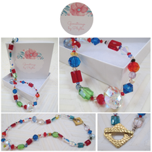 Load image into Gallery viewer, Color Explosion: A Multicolor Swarovski Crystal Necklace from Gemstrings by Phyllis &amp; Terry | Value $50
