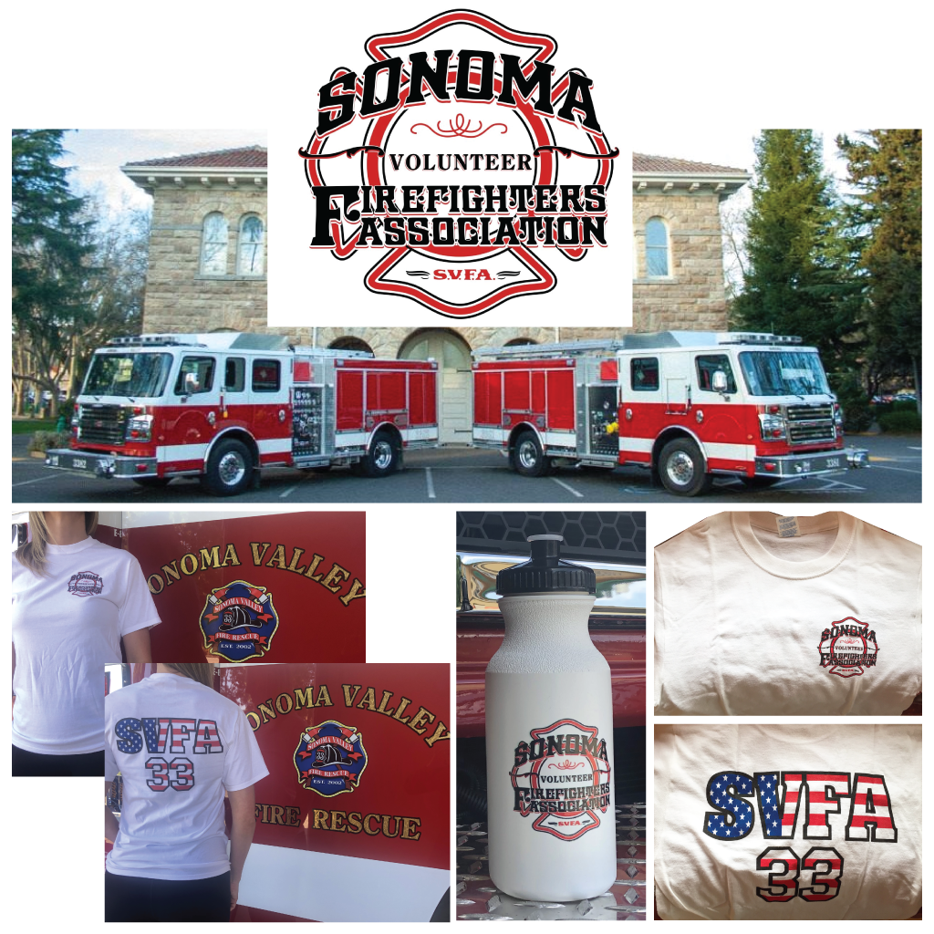 First Responder T-Shirts + Water Bottles Package from Sonoma Valley Firefighters Association | Value $225