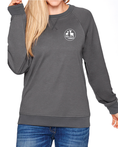 Womens Steel Gray Long Sleeve Raglan Shirt